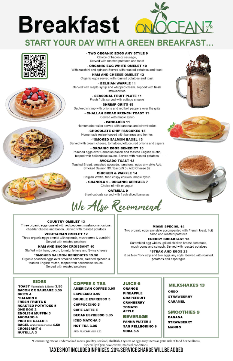 On Ocean 7 Cafe Menu - Image 2