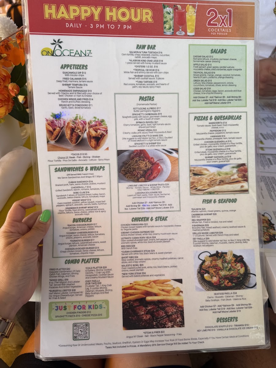 On Ocean 7 Cafe Menu - Image 6